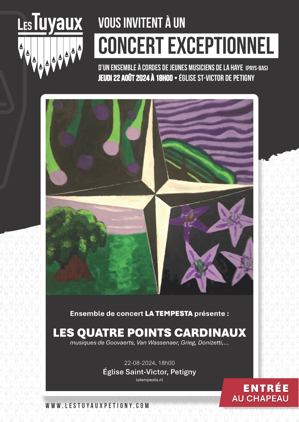 Affiche Concert - 22/08/2024 - La Tempesta - Les Quatre Points Cardinaux